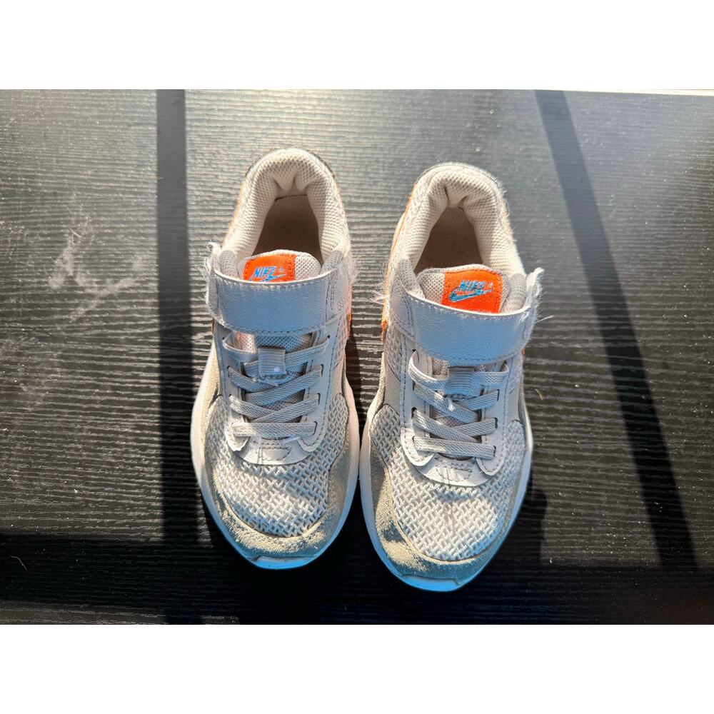 Nike Air Max Kids Sneakers White Orange Mesh Running Shoes Size 13C
